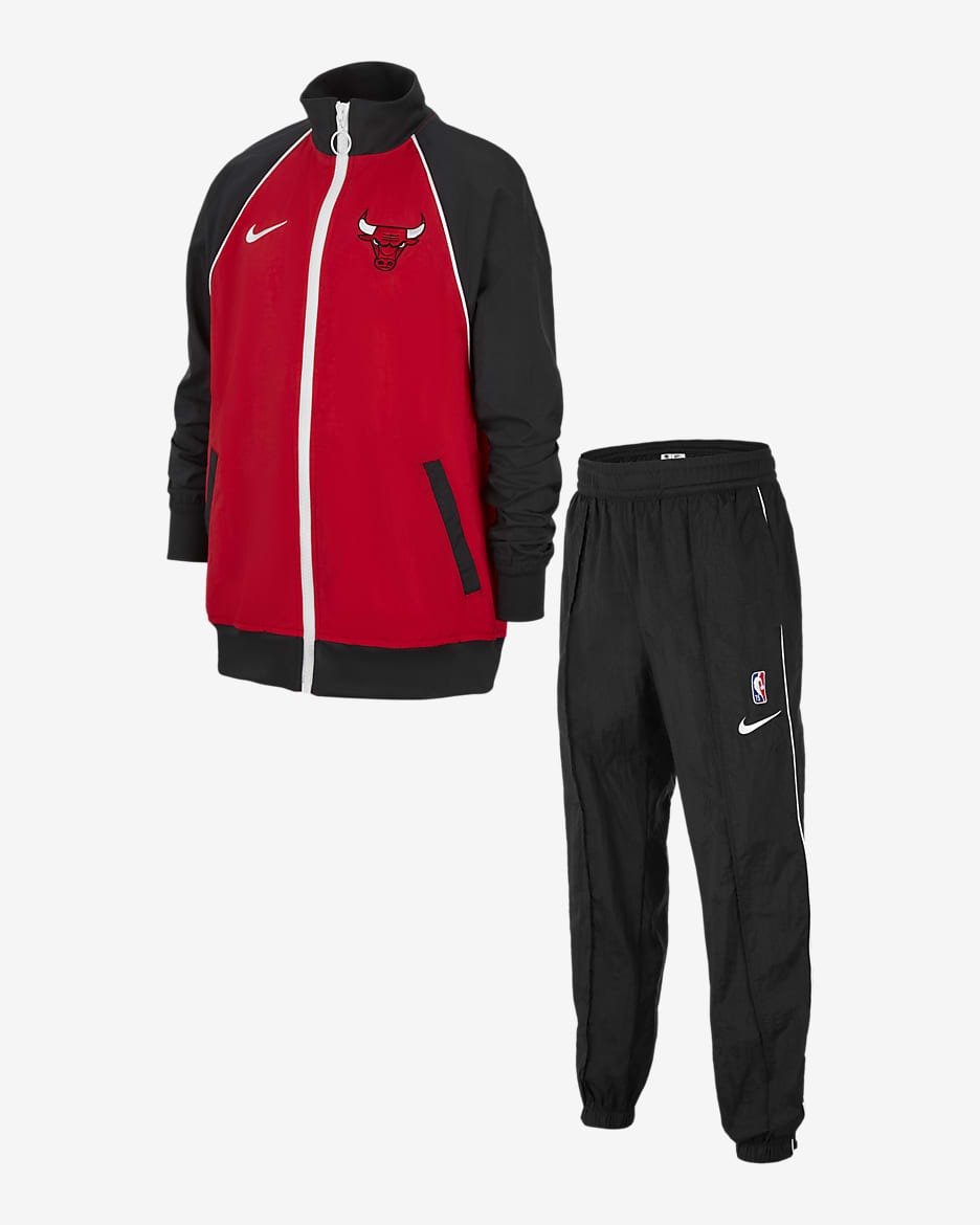 Chicago Bulls Courtside Older Kids Nike NBA Full Zip Tracksuit. Nike UK